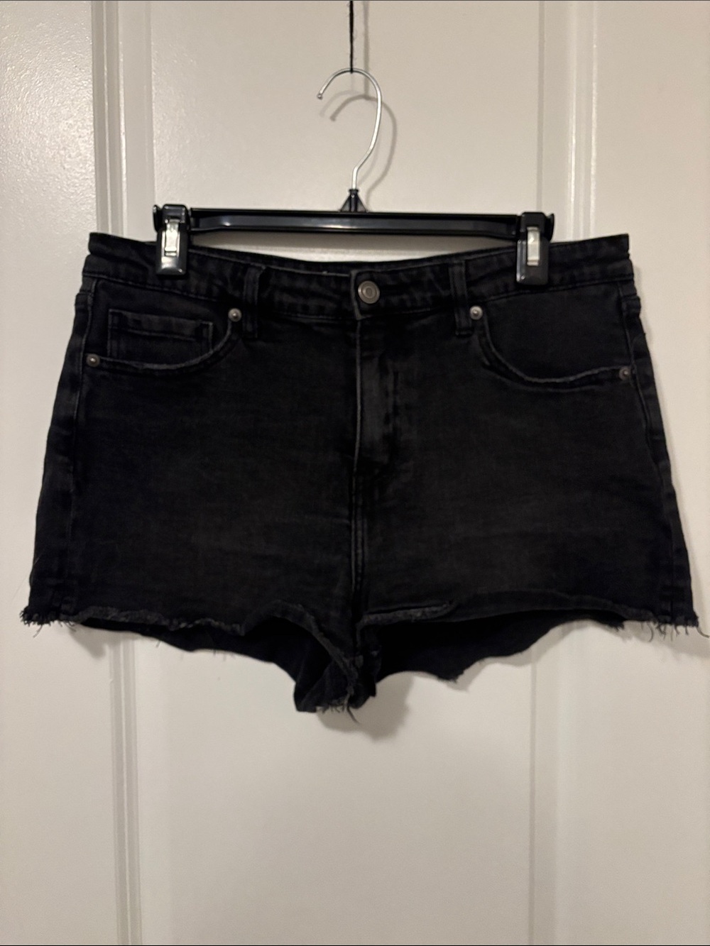 Black High-Rise Denim Shorts - Classic Women's Cut